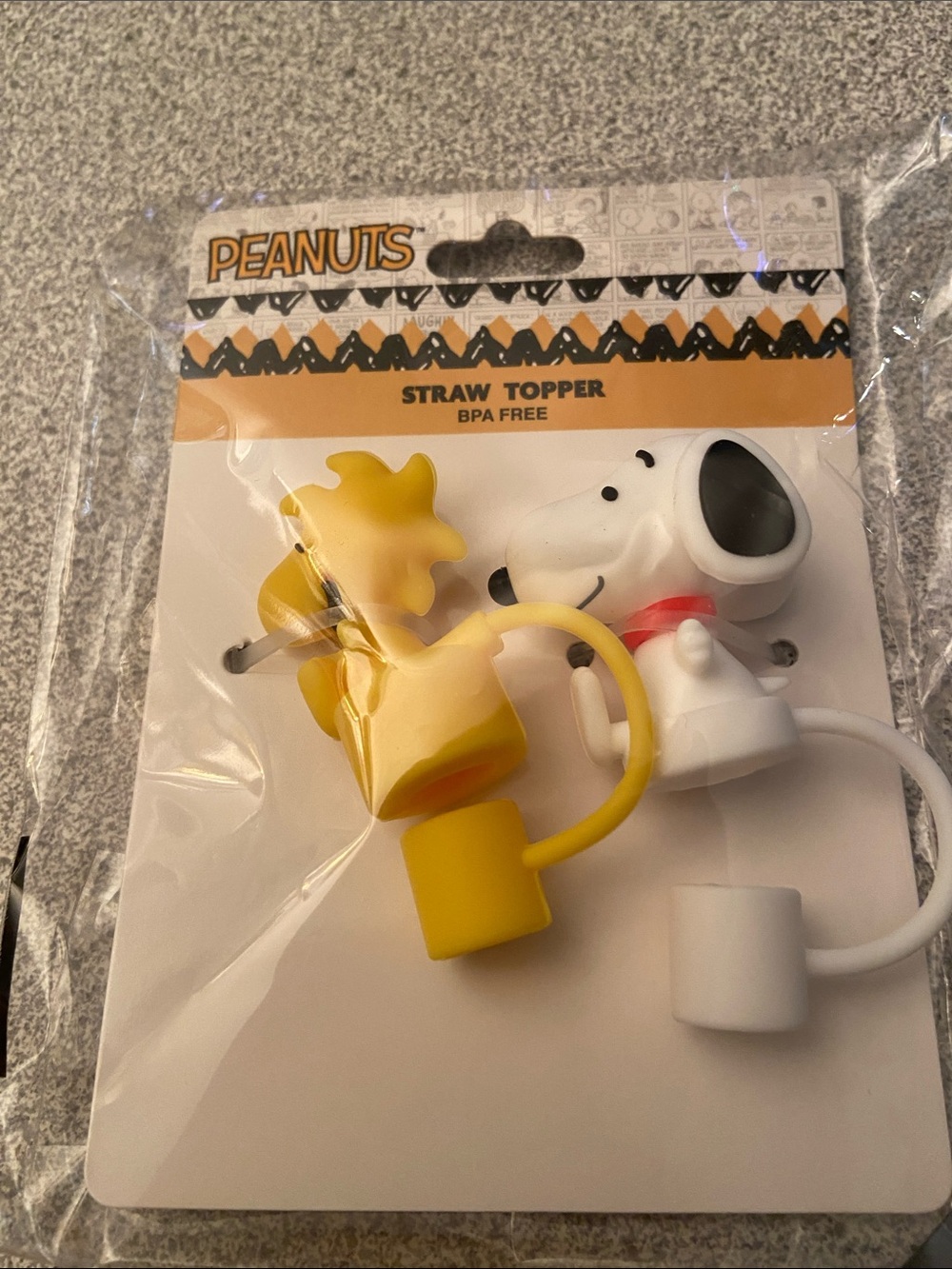 Peanuts Snoopy (white) & Woodstock (yellow) Straw Toppers by Peanuts